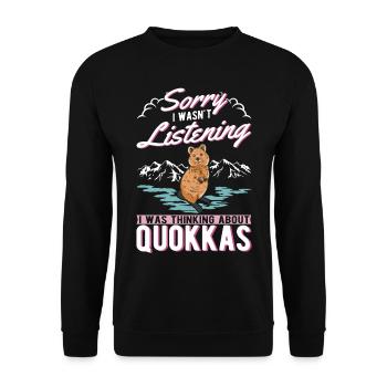 Quokka Gift Short-tailed Kangaroo - Unisex Sweatshirt - black - Front - Alina (178cm) & Michal (187cm)