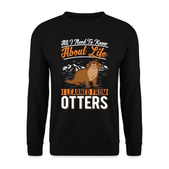 Otter Fischotter Seeotter - Unisex Pullover - Schwarz - Vorne - Alina (178cm) & Michal (187cm)