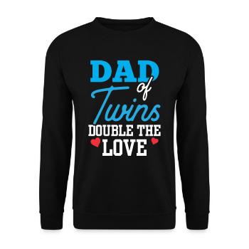 Vater Von Zwillingen Doppelte Liebe Zwilling - Unisex Pullover - Schwarz - Vorne - Alina (178cm) & Michal (187cm)
