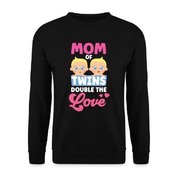Mother of Twins Double Love Twin - Unisex Sweatshirt - black - Front - Alina (178cm) & Michal (187cm)