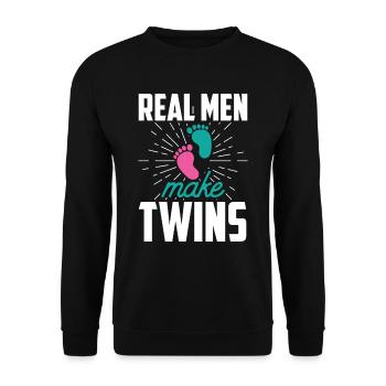 De vrais hommes font de l’humour des Gémeaux un jumeau - Sweat-shirt Unisexe - noir - Devant - Alina (178cm) & Michal (187cm)