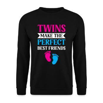Les Gémeaux sont les meilleurs amis de l’humour - Sweat-shirt Unisexe - noir - Devant - Alina (178cm) & Michal (187cm)