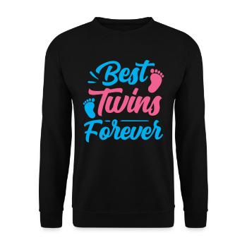 Best Twins Forever Funny Humor Gemini - Unisex Sweatshirt - black - Front - Alina (178cm) & Michal (187cm)