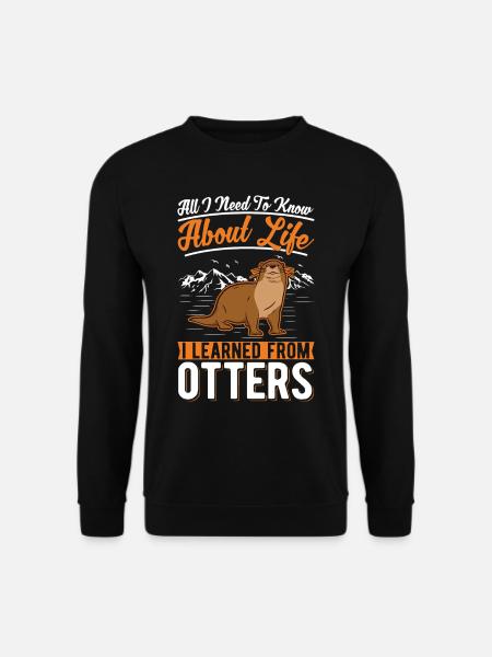 Otter Fischotter Seeotter - Unisex Pullover - Schwarz