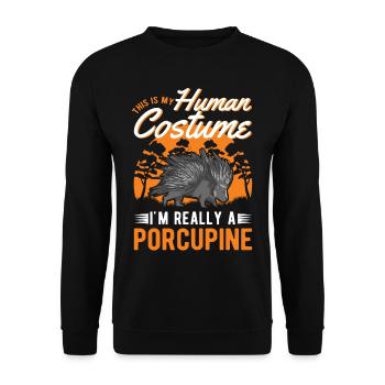 Porcupine Costume Humain Halloween - Sweat-shirt Unisexe - noir - Devant - Alina (178cm) & Michal (187cm)