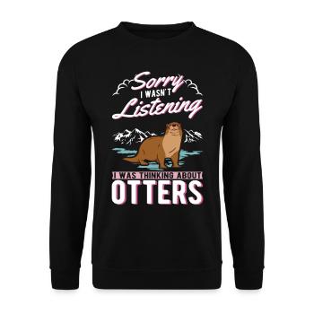 Loutre Cadeau Loutre Loutre Loutre Loutre de mer - Sweat-shirt Unisexe - noir - Devant - Alina (178cm) & Michal (187cm)