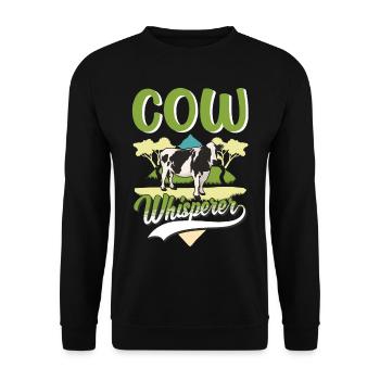 Cow Whisperer Farmer Cattle Breeder Cows - Unisex Sweatshirt - black - Front - Alina (178cm) & Michal (187cm)