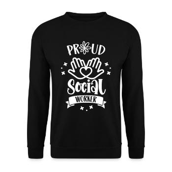 Fier travailleur social de formation - Sweat-shirt Unisexe - noir - Devant - Alina (178cm) & Michal (187cm)