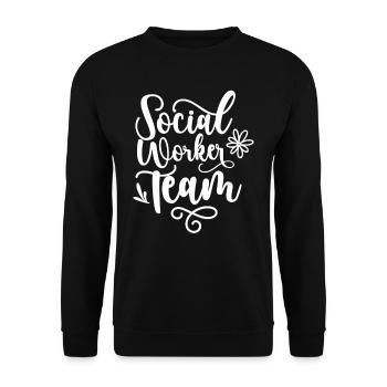 Social Worker Team Social Work Social Work - Unisex Sweatshirt - black - Front - Alina (178cm) & Michal (187cm)