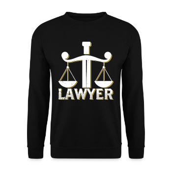 Rechtsanwalt Jura Jurist Abschluss - Unisex Pullover - Schwarz - Vorne - Alina (178cm) & Michal (187cm)