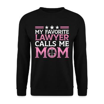Mon avocat préféré m’appelle maman avocate - Sweat-shirt Unisexe - noir - Devant - Alina (178cm) & Michal (187cm)