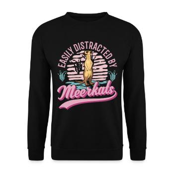 Meerkat Gift Meerkat - Unisex Sweatshirt - black - Front - Alina (178cm) & Michal (187cm)