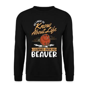 Castor Cadeau Castor Barrage Castor - Sweat-shirt Unisexe - noir - Devant - Alina (178cm) & Michal (187cm)