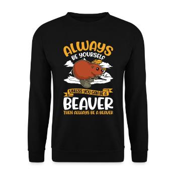 Soyez toujours vous-même Castor Castor Beaver Dam - Sweat-shirt Unisexe - noir - Devant - Alina (178cm) & Michal (187cm)