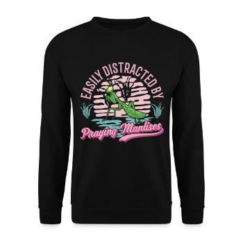 Gottesanbeterin Praying Mantis Fangschrecke - Unisex Sweatshirt - black - Front - Alina (178cm) & Michal (187cm)