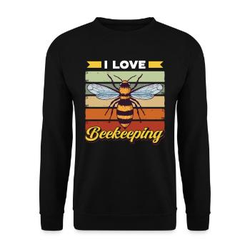 Ich Liebe Die Imkerei Imker Imkern Honigbiene - Unisex Pullover - Schwarz - Vorne - Alina (178cm) & Michal (187cm)