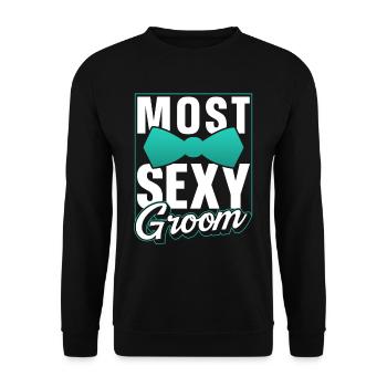 Sexyster Groom Wedding Party Sayings Marriage - Unisex Sweatshirt - black - Front - Alina (178cm) & Michal (187cm)