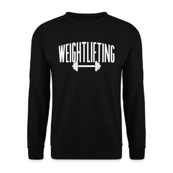 Gewichtheben Fitness Gym Workout Gewichtheber - Unisex Pullover - Schwarz - Vorne - Alina (178cm) & Michal (187cm)