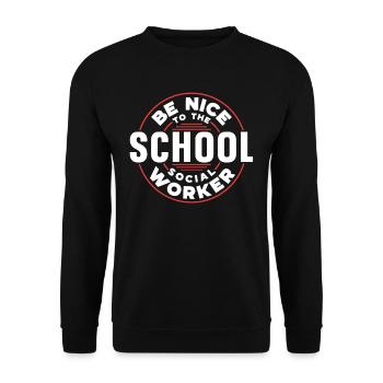 Soyez gentil avec l’école de profession de travailleur social - Sweat-shirt Unisexe - noir - Devant - Alina (178cm) & Michal (187cm)