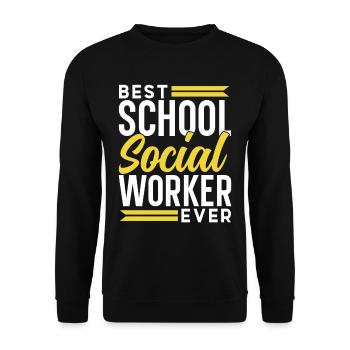 Meilleur travailleur social scolaire de tous les temps - Sweat-shirt Unisexe - noir - Devant - Alina (178cm) & Michal (187cm)