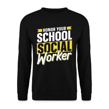 Honorez votre travailleur social scolaire Travail social scolaire - Sweat-shirt Unisexe - noir - Devant - Alina (178cm) & Michal (187cm)