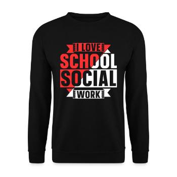 I love school social work school social worker - Unisex Sweatshirt - black - Front - Alina (178cm) & Michal (187cm)