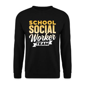 School Social Worker Team School Social Work School - Unisex Sweatshirt - black - Front - Alina (178cm) & Michal (187cm)