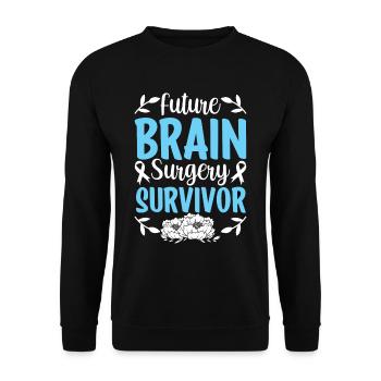 Future survivor of brain surgery brain - Unisex Sweatshirt - black - Front - Alina (178cm) & Michal (187cm)