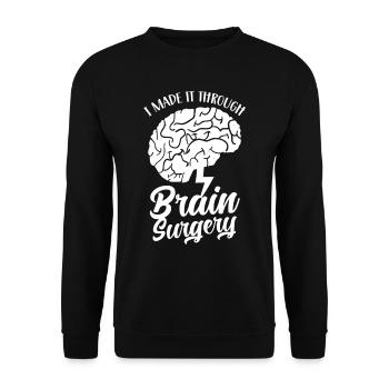 I have survived brain surgery - Unisex Sweatshirt - black - Front - Alina (178cm) & Michal (187cm)