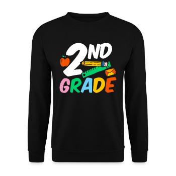 Zweite Klasse Zweitklässler Lehrer Schüler Schule - Unisex Pullover - Schwarz - Vorne - Alina (178cm) & Michal (187cm)