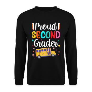 Proud Second Grader Teacher School Second Grade - Unisex Sweatshirt - black - Front - Alina (178cm) & Michal (187cm)