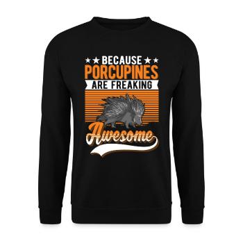 Porcupine Gift Porcupine - Unisex Sweatshirt - black - Front - Alina (178cm) & Michal (187cm)