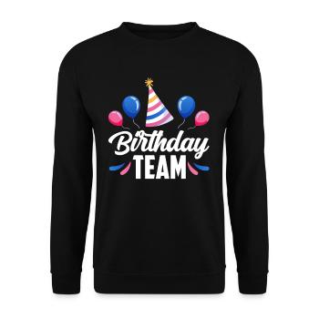 Équipe d’anniversaire Ancienne fête d’anniversaire - Sweat-shirt Unisexe - noir - Devant - Alina (178cm) & Michal (187cm)