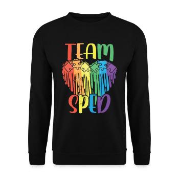 Équipe Éducation spécialisée Profession enseignante - Sweat-shirt Unisexe - noir - Devant - Alina (178cm) & Michal (187cm)