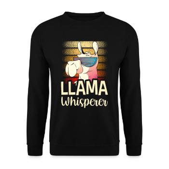 Lama Whisperer Sayings Llamas Llama Animal - Unisex Sweatshirt - black - Front - Alina (178cm) & Michal (187cm)