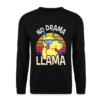 Pas de drame Lama Dictons Lamas animaux Lamas - Sweat-shirt Unisexe - noir - Devant - Alina (178cm) & Michal (187cm)