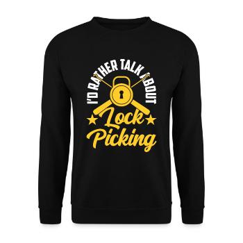 Je préfère parler de crochetage de serrure - Sweat-shirt Unisexe - noir - Devant - Alina (178cm) & Michal (187cm)