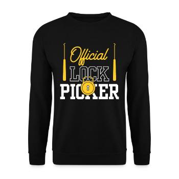 Official Lock Cracker Lock Picker Lock - Unisex Sweatshirt - black - Front - Alina (178cm) & Michal (187cm)