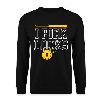 I Pick Locks Lock Picking Knacker Lock - Unisex Sweatshirt - black - Front - Alina (178cm) & Michal (187cm)