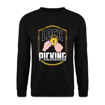 Crochetage de serrure, craquage, crochetage de serrure, crochetage de serrure - Sweat-shirt Unisexe - noir - Devant - Alina (178cm) & Michal (187cm)
