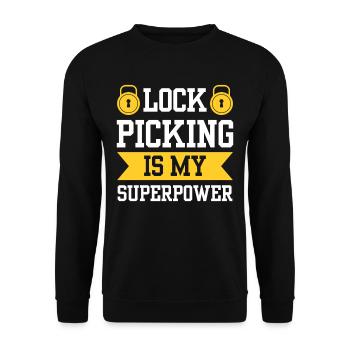 Lock picking is my superpower lock picking - Unisex Sweatshirt - black - Front - Alina (178cm) & Michal (187cm)