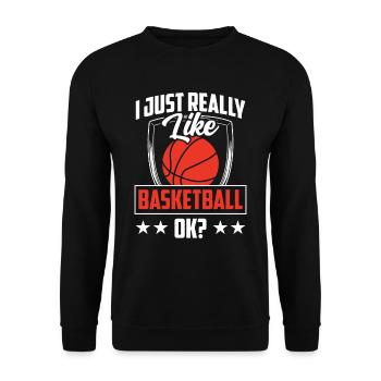 J’aime beaucoup le basket, les joueurs de basket - Sweat-shirt Unisexe - noir - Devant - Alina (178cm) & Michal (187cm)