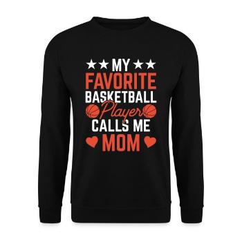 Mein Lieblings Basketballspieler Nennt Mich Mama - Unisex Pullover - Schwarz - Vorne - Alina (178cm) & Michal (187cm)