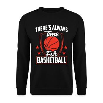 C’est toujours l’heure pour les joueurs de l’équipe de basketball - Sweat-shirt Unisexe - noir - Devant - Alina (178cm) & Michal (187cm)