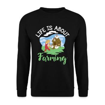 La vie est une question d’agriculture, d’agriculteur, d’agriculteur - Sweat-shirt Unisexe - noir - Devant - Alina (178cm) & Michal (187cm)