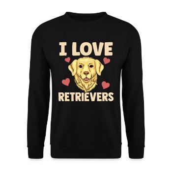 I Love Retrievers Dog Pet Retrievers - Unisex Sweatshirt - black - Front - Alina (178cm) & Michal (187cm)
