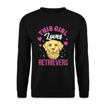 Cette fille aime le chien retriever retrievers - Sweat-shirt Unisexe - noir - Devant - Alina (178cm) & Michal (187cm)