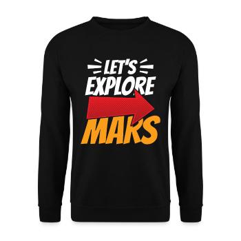 Explorons l’espace de la planète astronaute martienne - Sweat-shirt Unisexe - noir - Devant - Alina (178cm) & Michal (187cm)