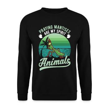 Gottesanbeterin Spirit Animal Fangschrecke - Unisex Pullover - Schwarz - Vorne - Alina (178cm) & Michal (187cm)