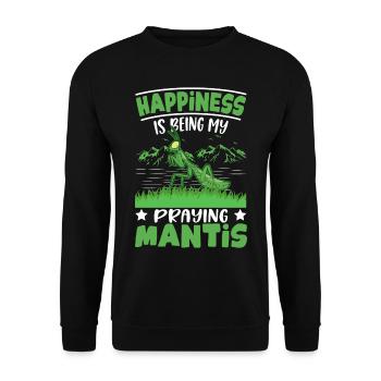Gottesanbetterin Glück Mantis - Unisex Pullover - Schwarz - Vorne - Alina (178cm) & Michal (187cm)
